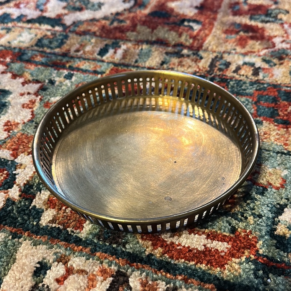6.5” Vintage Brass Jewelry Dish